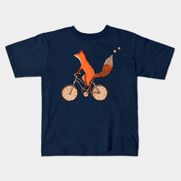 Fox Bicycle Kids T-Shirt by coffeeman